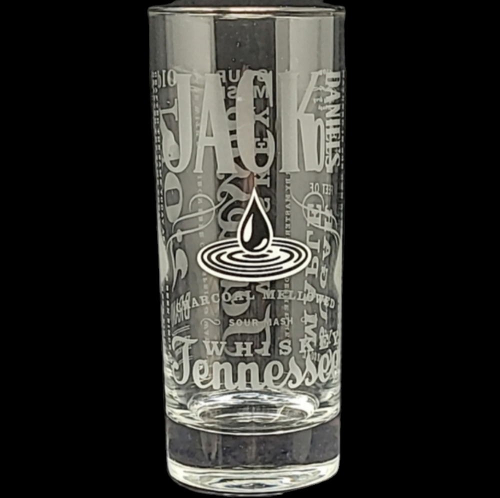 JACK DANIELS ETCHED OLD NO.7 BRAND TENNESSEE WHISKEY HIGHBALL GLASS SILV…